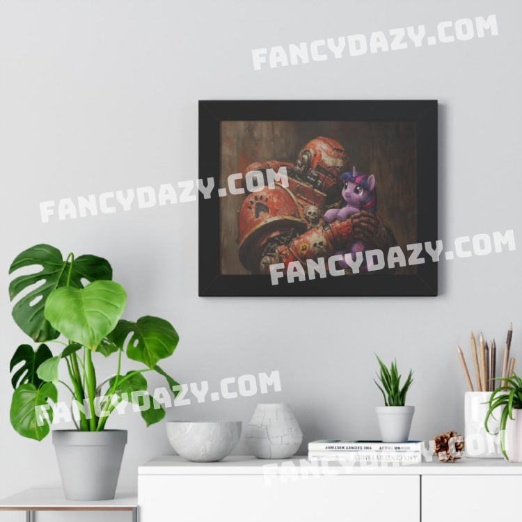 Grimdark Space Warrior & Cute Pony Poster – No Framed Grimdark Space Warrior & Cute Pony Poster – No Framed