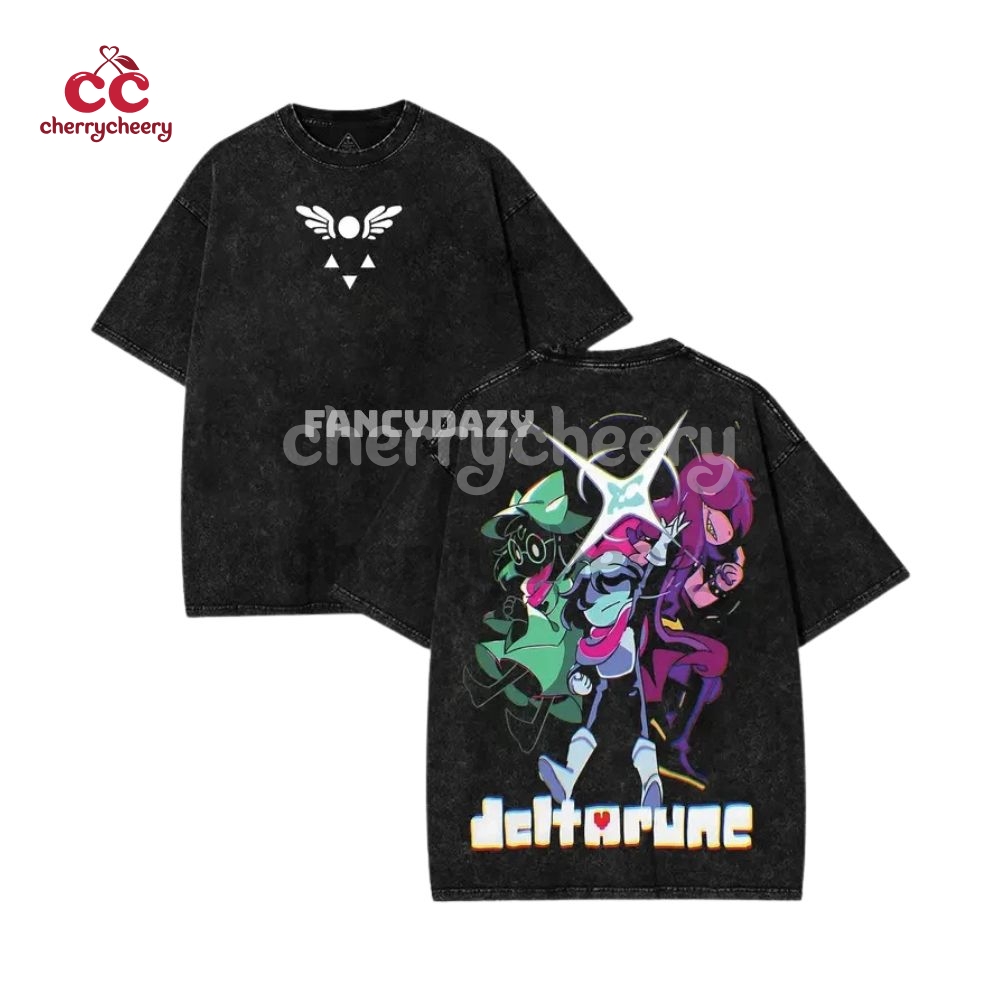 2 Sided – Deltarune Mineral Wash Shirt 2 Sided – Deltarune Mineral Wash Shirt
