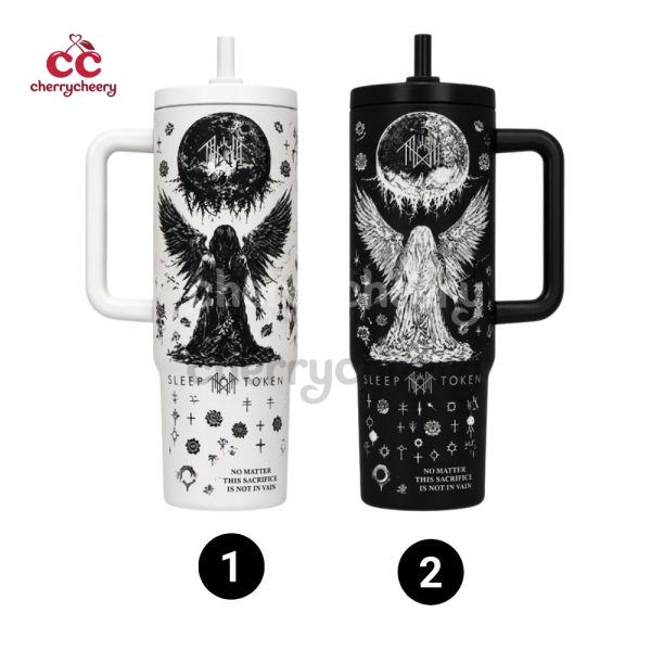 Sleep Token Black White Insulated Tumbler