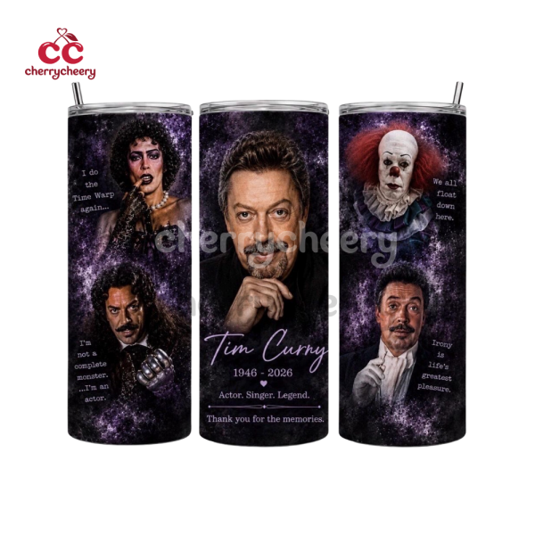 RIP Tim Curry 20 OZ Skinny Tumbler RIP Tim Curry 20 OZ Skinny Tumbler