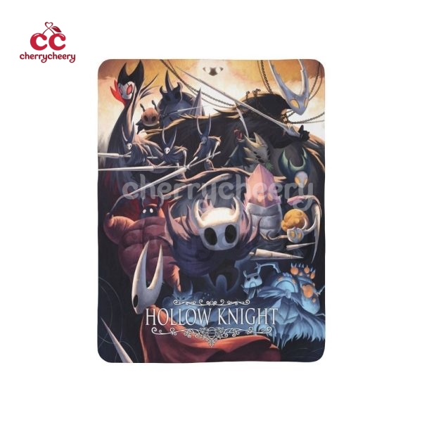 Hollow Knight Boss Collage Throw Blanket, Metroidvania Gaming Room Decor Gift