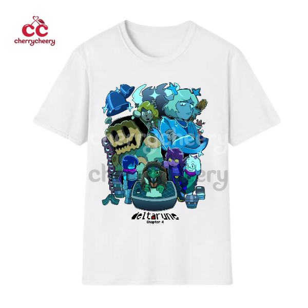 Deltarune Squad Print White Shirt