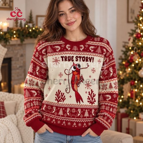 True Story Poor Shrimp Ugly Christmas Sweater (2)