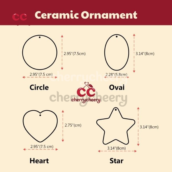 Size Chart Ceramic Ornament